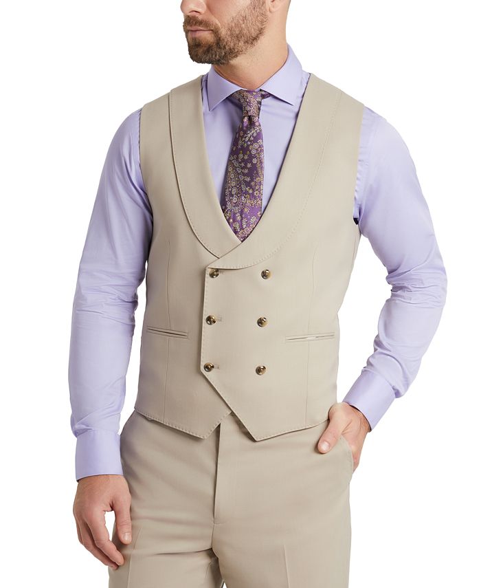 Tayion Collection Men s Classic Fit Tan Suit Vest Macy s