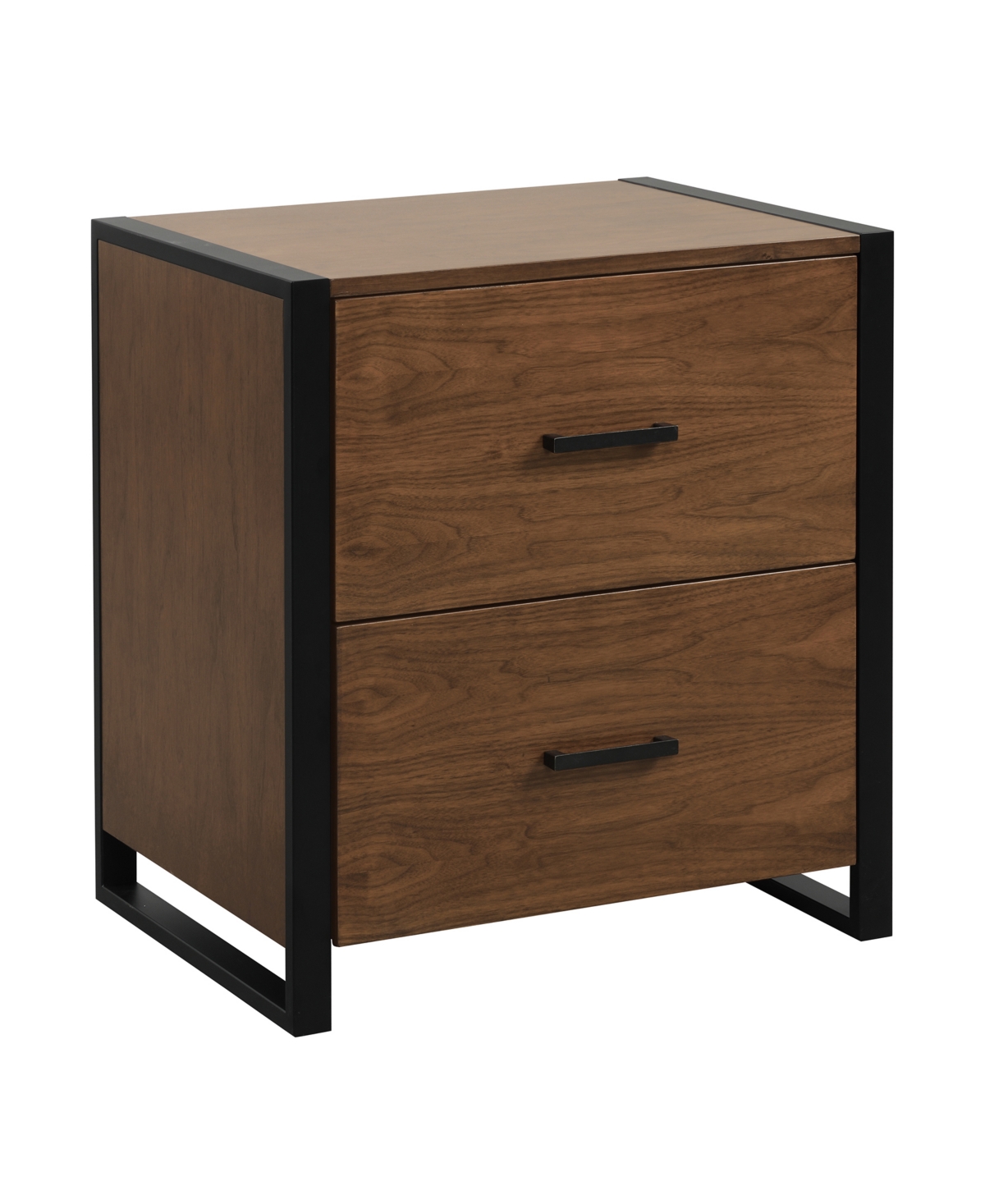 Furniture Helena File Cabinet In -tone Finish- Walnut And Rustic Black Me