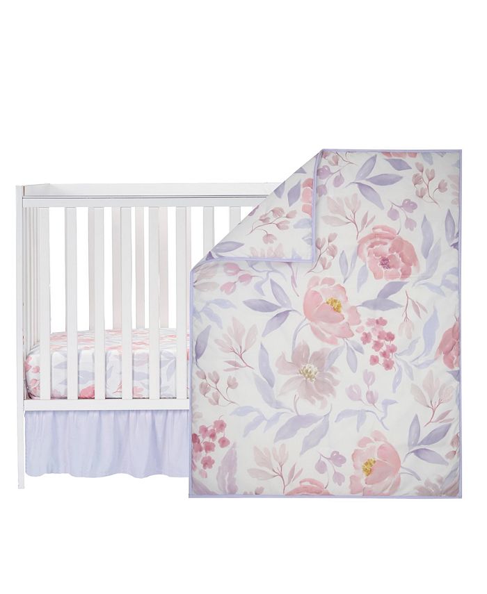 Bedtime Originals Lavender Floral 3Piece Baby Crib Bedding Set Pink