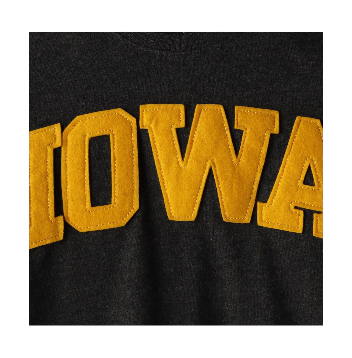 Женская футболка Pressbox Heathered Black Iowa Hawkeyes Two-Hit Canyon Long Sleeve — фото 4