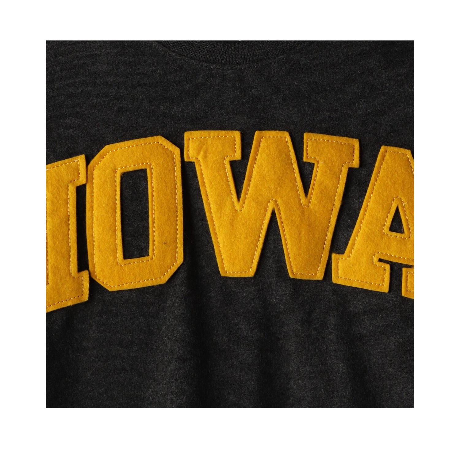 Women's Heathered Black Iowa Hawkeyes Two-Hit Canyon Long Sleeve T-shirt