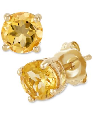 Birthstone Stud Earrings in 14k Gold or 14k White Gold