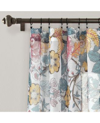 Lush Decor Sydney Sheer Window Curtain Panels Pair 52"W x 84"L  - Floral Bedroom Curtains - Sheer Curtains for Living Room - Drapes