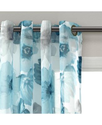 Lush Decor Leah Floral Sheer Window Curtain Panels Pair 52"W x 84"L Red & Orange - Floral Curtains for Bedroom - Sheer Curtains for Living Room