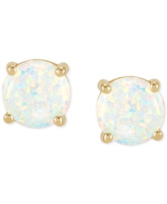 Birthstone Stud Earrings in 14k Gold or 14k White Gold