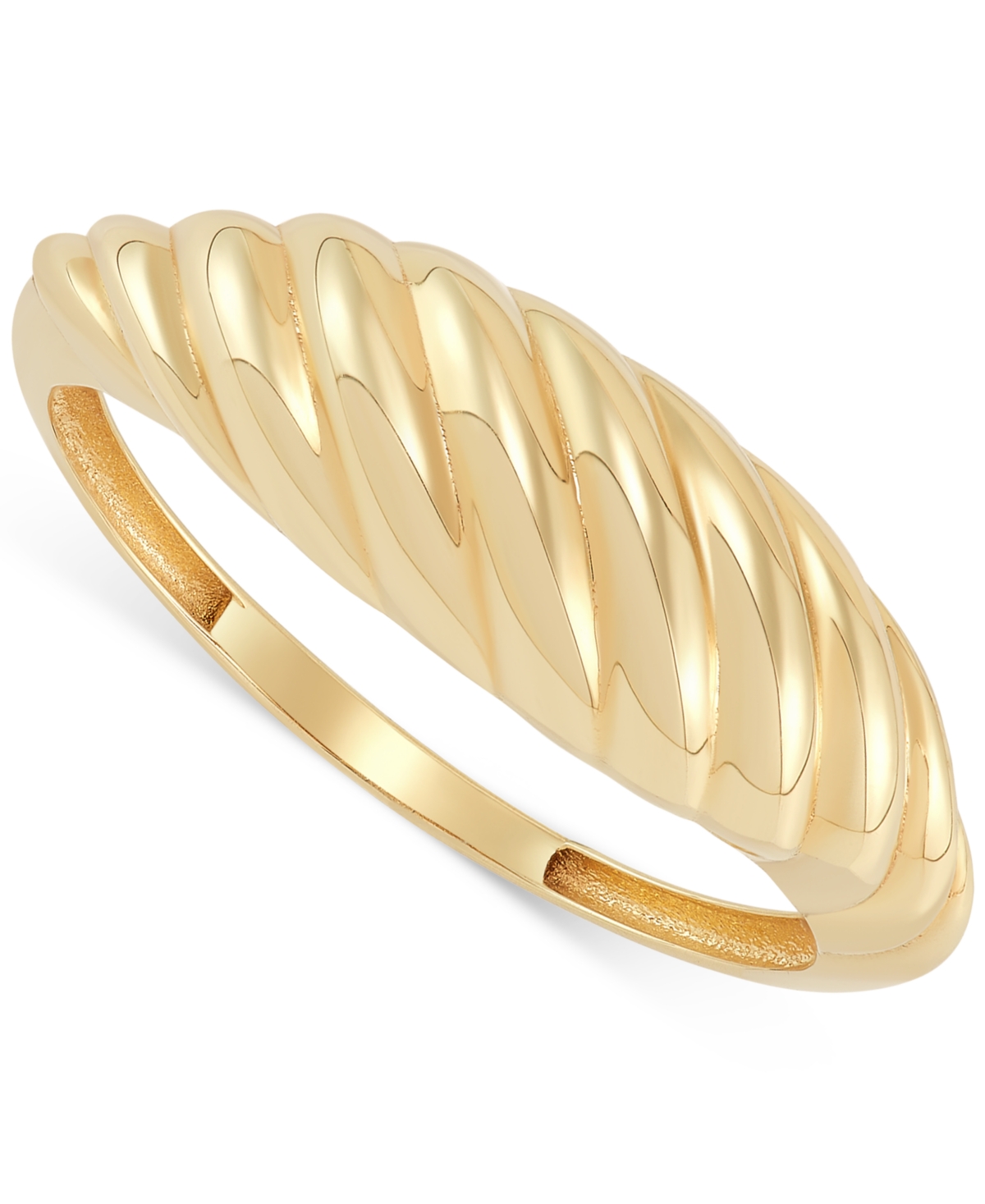 Polished Dome Croissant Ring in 10k Gold - Gold