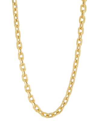 Italian Gold - Square Link 22" Chain Necklace in 10k Gold