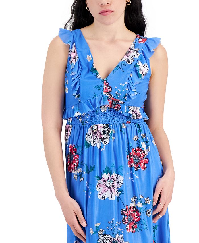 Tinsel Petite FloralPrint RuffleTrim Midi Dress & Reviews Dresses Petites Macy's