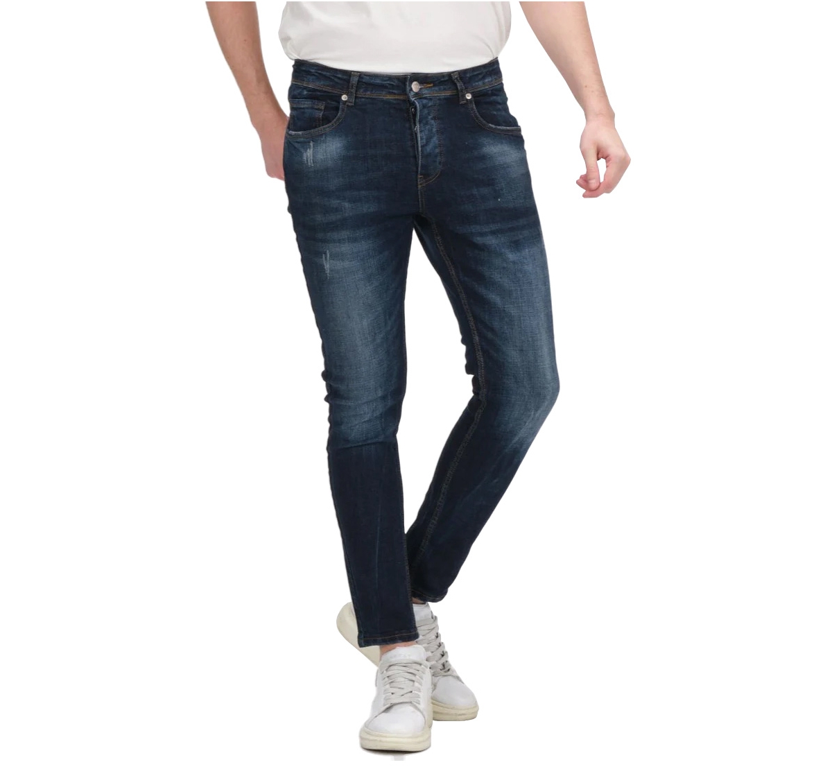 Men's Modern Faded Skinny Jeans - Dark Blue