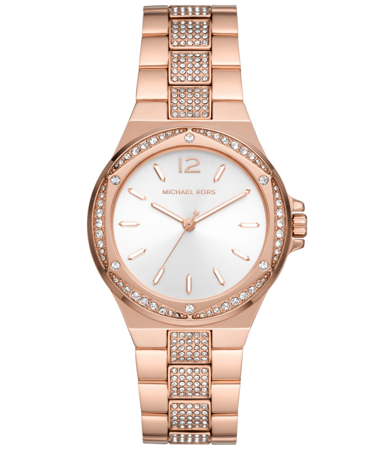 Shop Michael Kors Women's Lennox Quartz Three-hand Rose Gold-tone Stainless Steel Watch 37mm