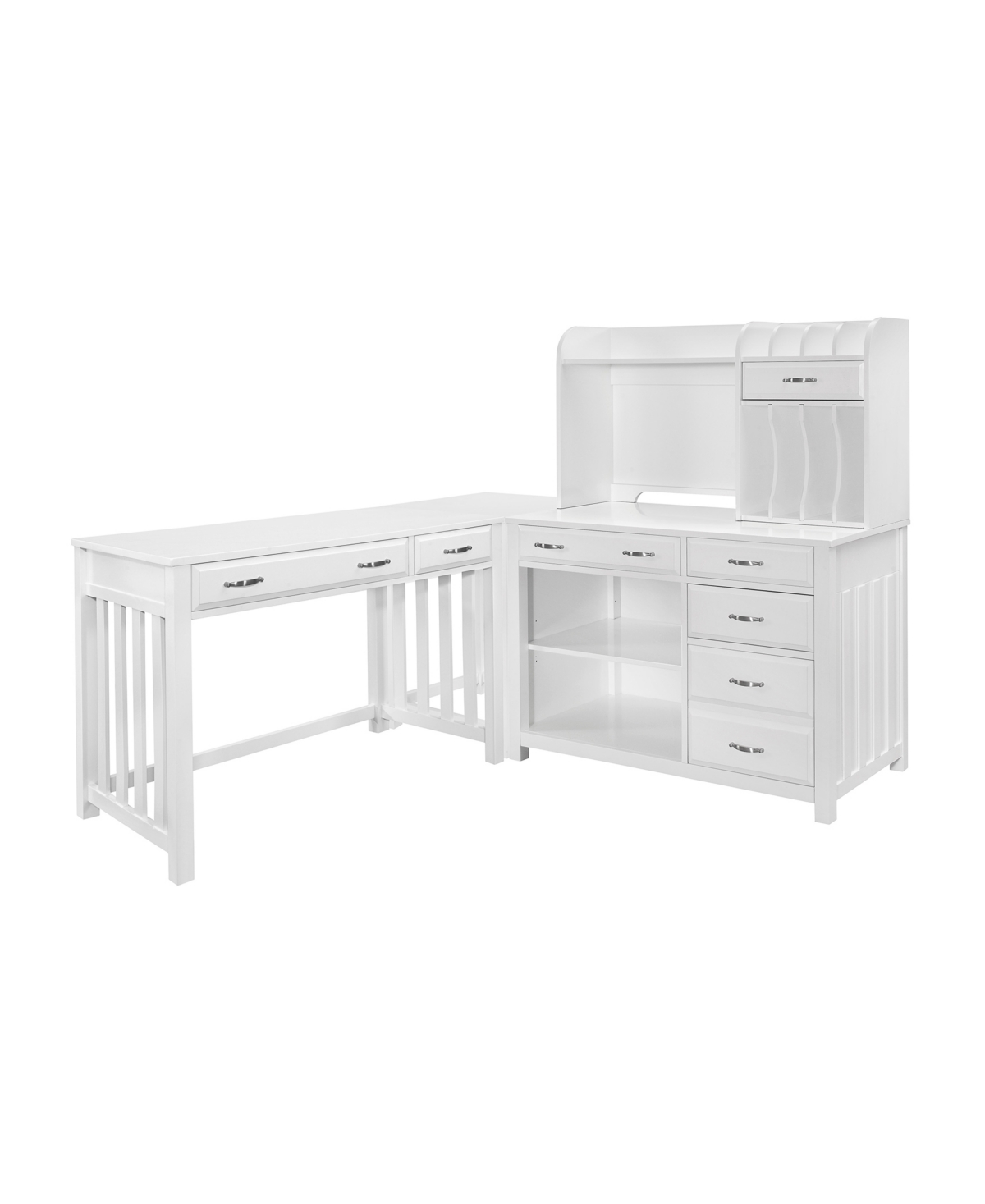 Furniture Traine 4-piece Corner Desk In White