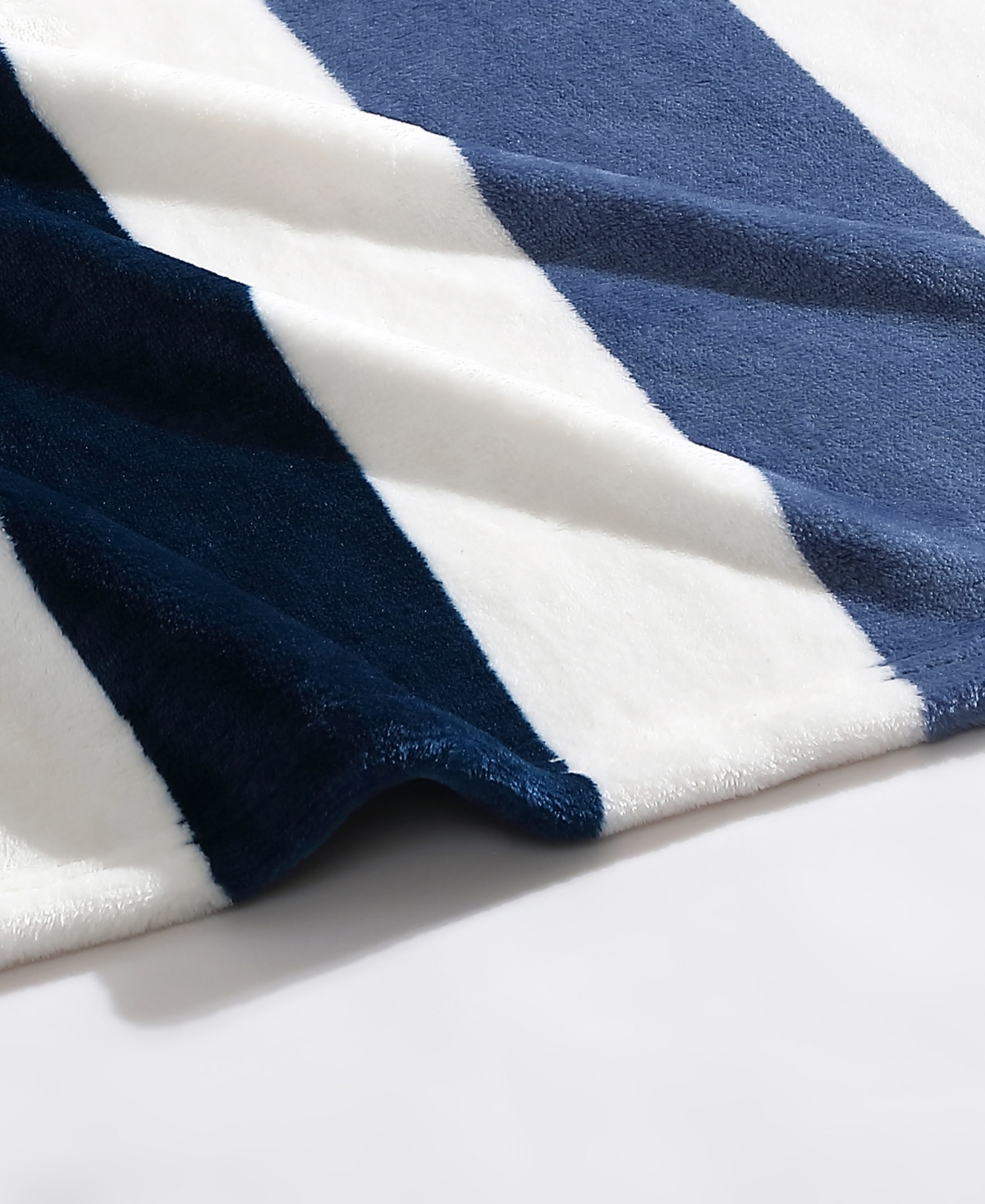 Nautica Awning Stripe Ultra Soft Plush Fleece Blanket