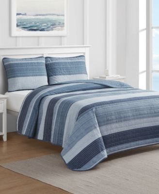 Nautica Ridgeport Reversible Quilt Sets Bedding In Blue