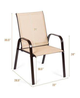 2PCS Patio Chairs Dining Chair Deck Yard W/Armrest