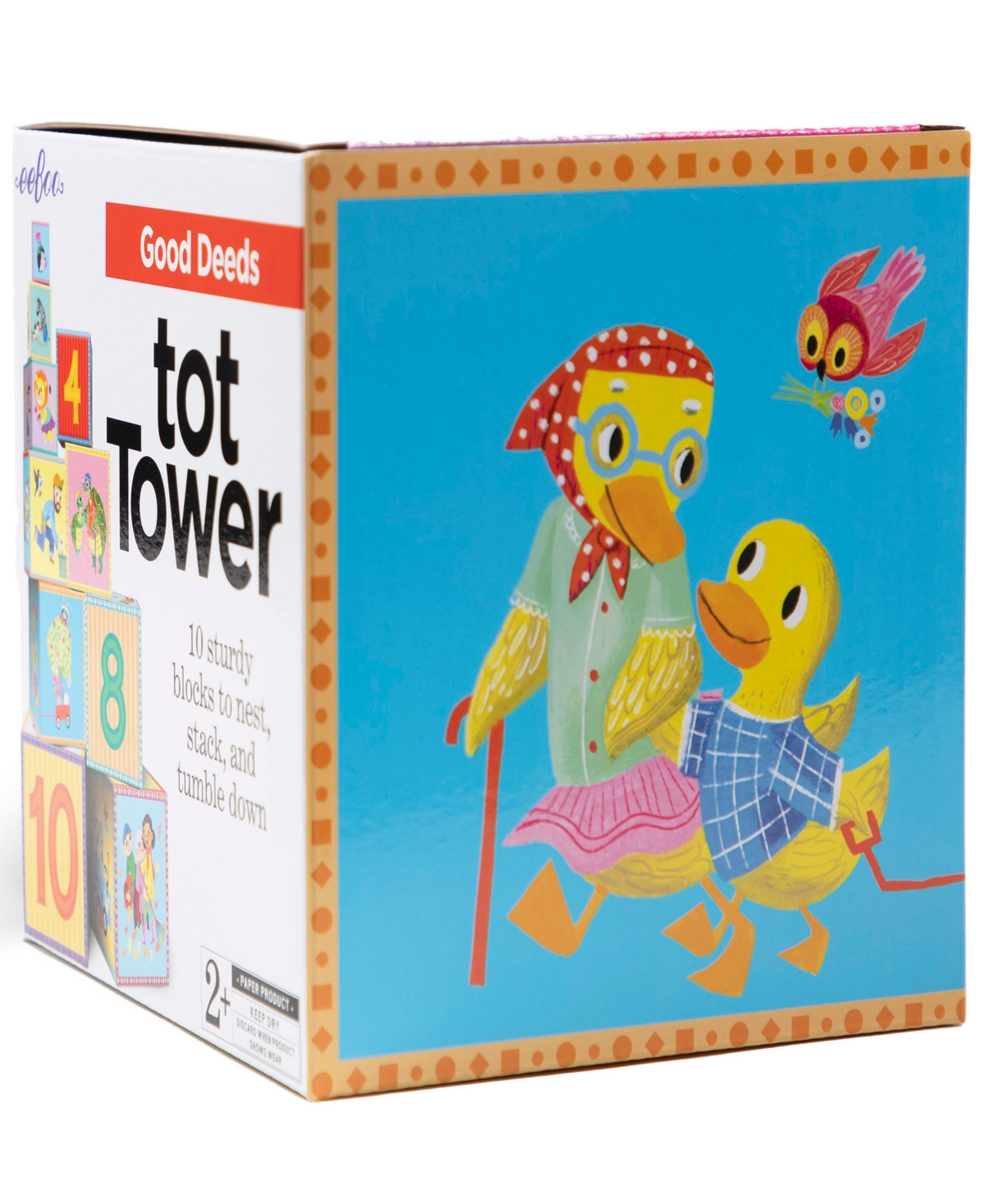 Shop Eeboo Good Deeds Tot Tower Stacking Blocks, Ages 2 Years And Up In Multi