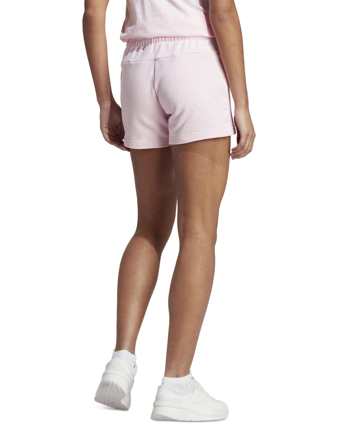adidas Women's Cotton Essentials Linear French Terry Shorts -white
