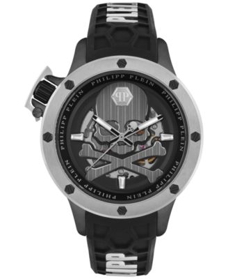 Philipp Plein - Men's Automatic Plein Rich Black Silicone Strap Watch 46mm