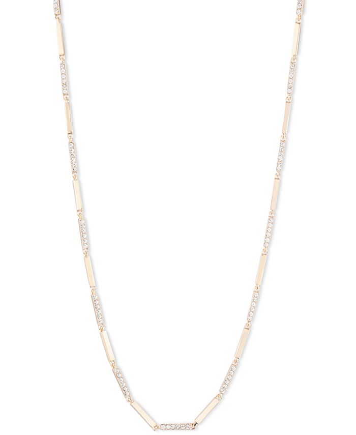 Lauren Ralph Lauren Gold-Tone & Pavé Bar Collar Necklace, 16