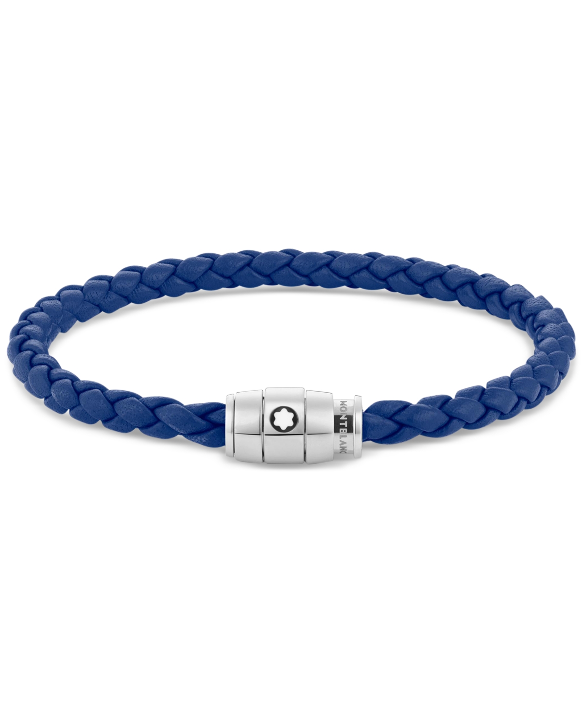 Blue Braided Leather Bracelet - Blue