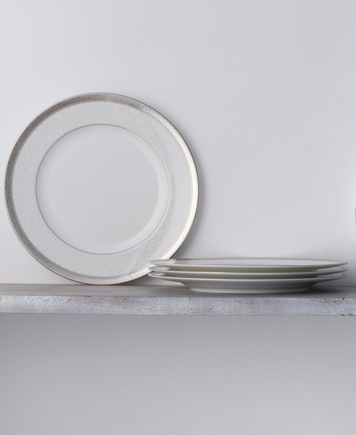 Noritake Odessa Platinum Set of 4 Dinner Plates, Service For 4