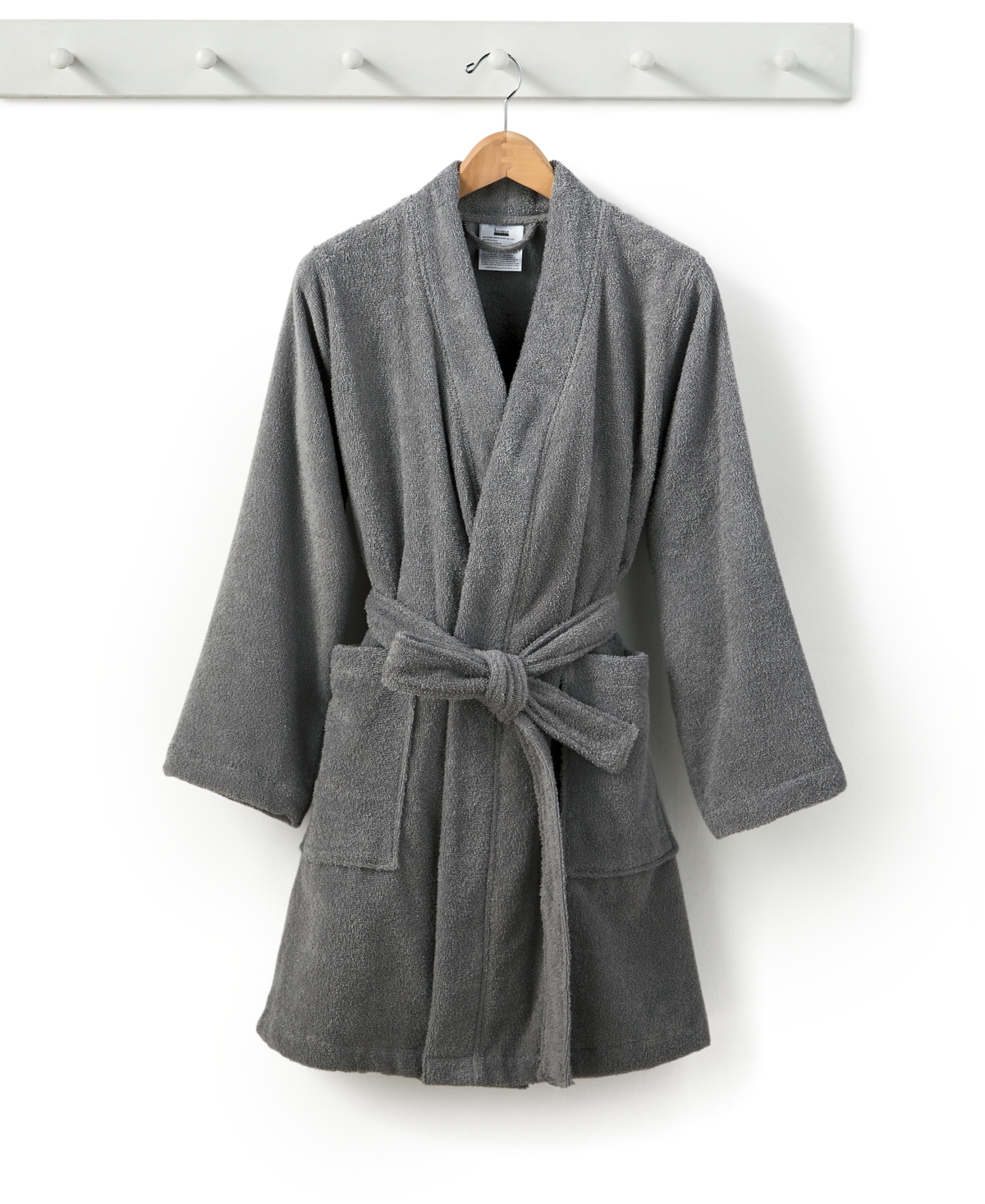 Home Design Cotton Terry Robe, Created For Macy's In Brushed Alloy
