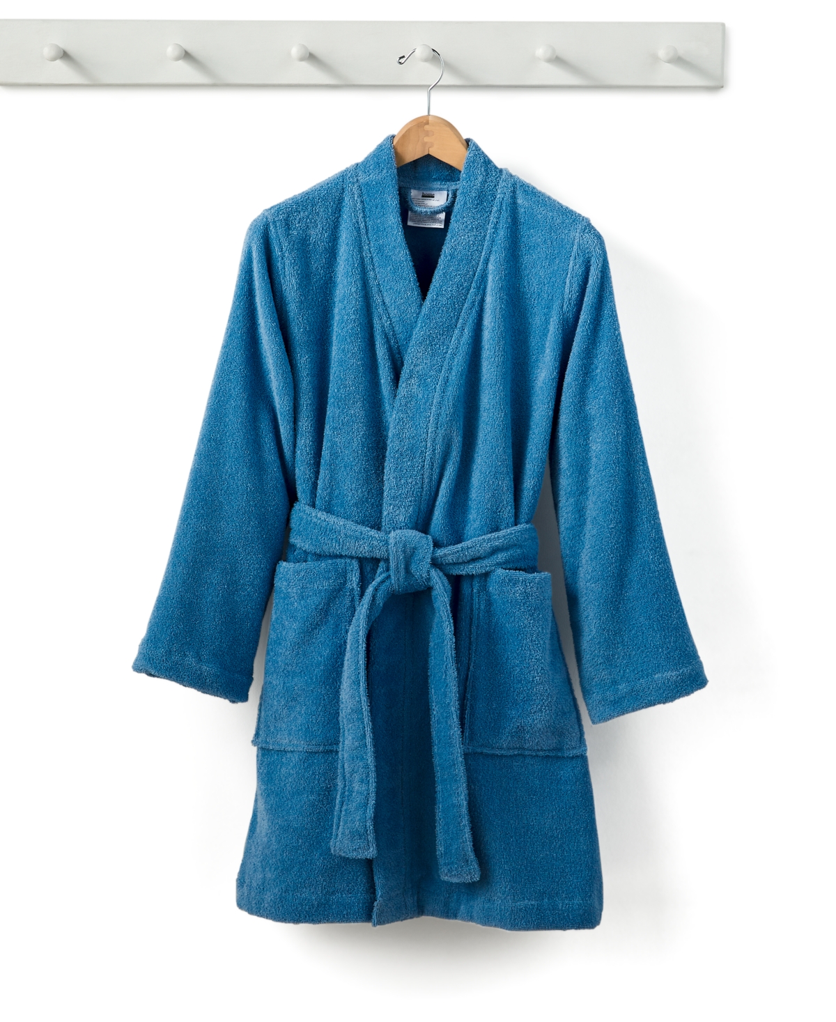 Home Design Cotton Terry Robe, Created For Macy's In Blue Throne