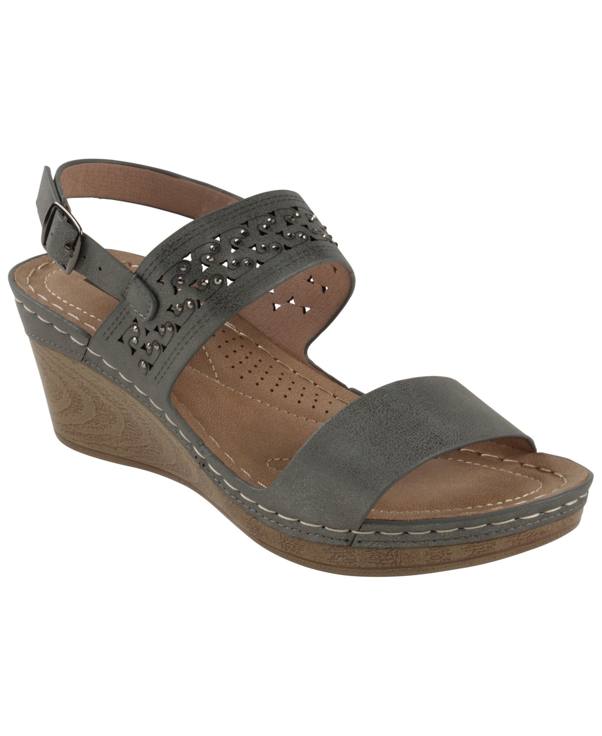 Gc Shoes Women's Foley Comfort Wedge Sandals In Grey