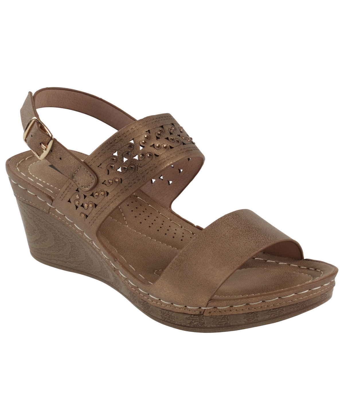 Gc Shoes Women's Foley Comfort Wedge Sandals In Brown