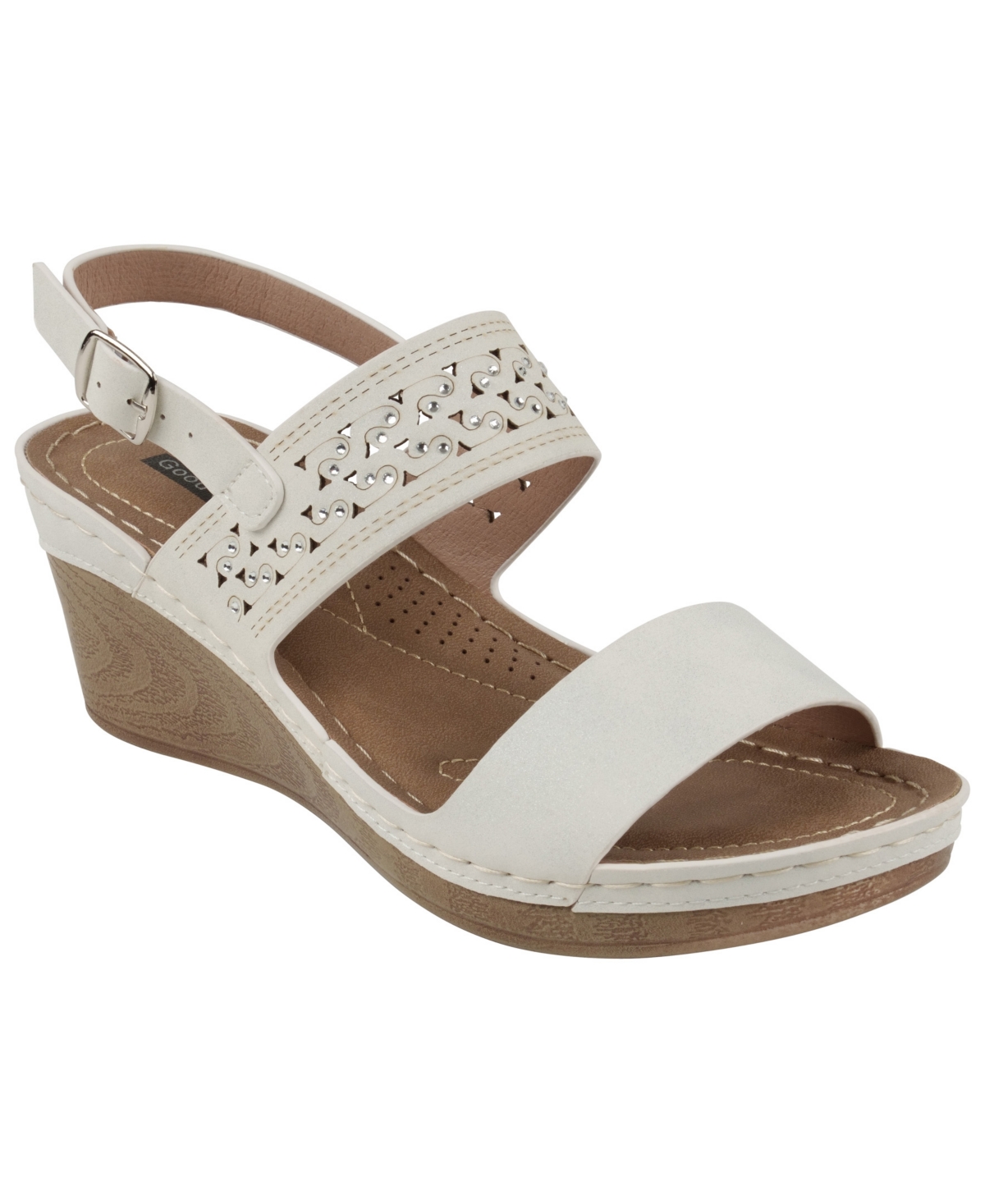 Gc Shoes Women's Foley Comfort Wedge Sandals In White