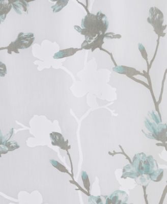 Magnolia Floral Printed Burnout Shower Curtain, 72" x 72"
