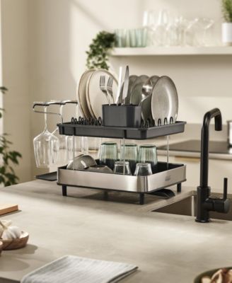 Excel Steel 2-Tier Stainless-Steel Dish Rack