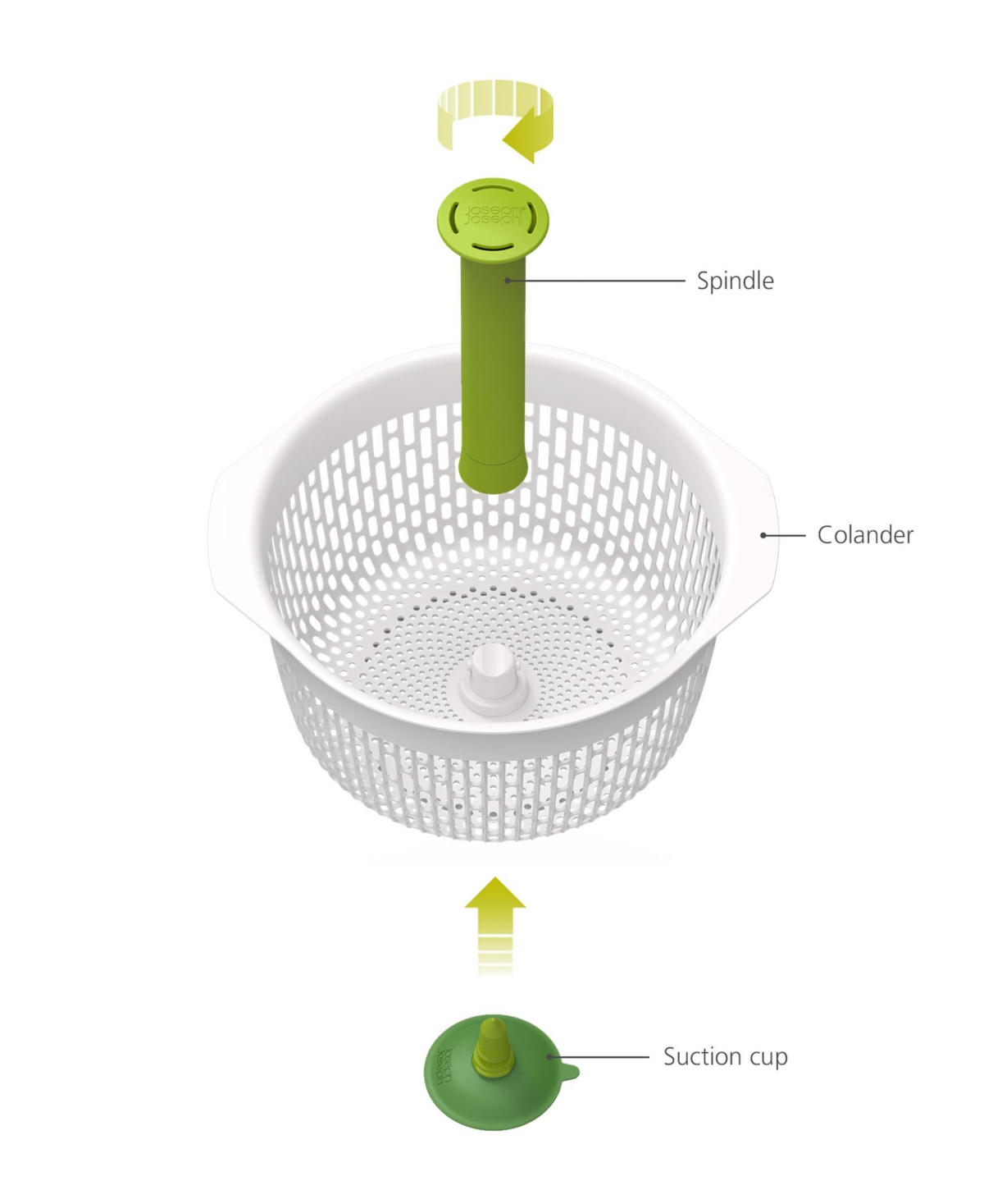 Joseph Joseph Spindola In-sink Salad Spinning Colander In Multi