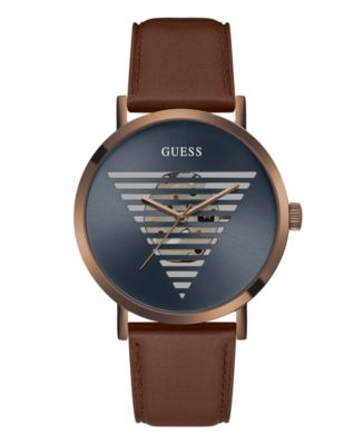 Guess Delancy Analog Brown Dial Brown Leather Strap Watch For Men - W0870G3