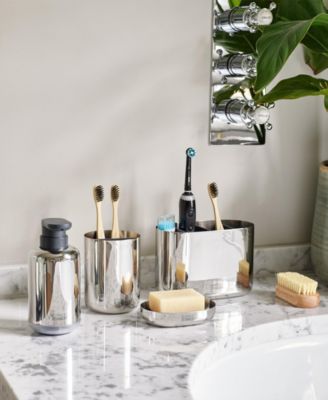 Easy Store Luxe Stainless-Steel Toothbrush Caddy