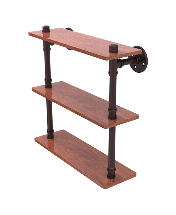 Allied Brass Washington Square Satin Nickel Collection 16-in Solid IPE Ironwood Shelf 330924803