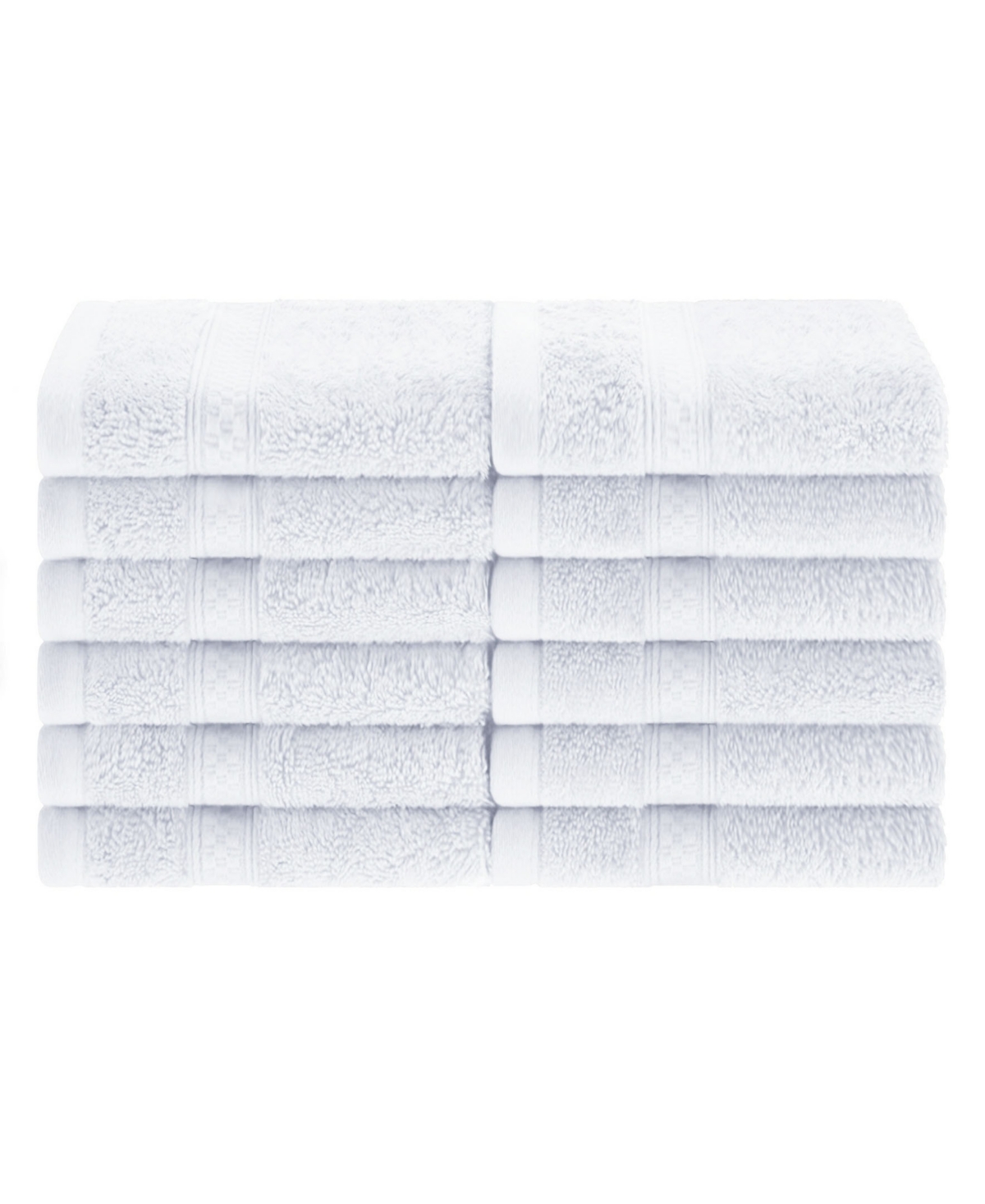 Superior Rayon From Bamboo Blend Ultra Soft Quick Drying Solid 12 Piece Face Towel Set, 13" L X 13" W In White