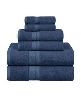 Rayon from Bamboo Blend Ultra Soft Quick Drying Solid 6 Piece Assorted Towel Set