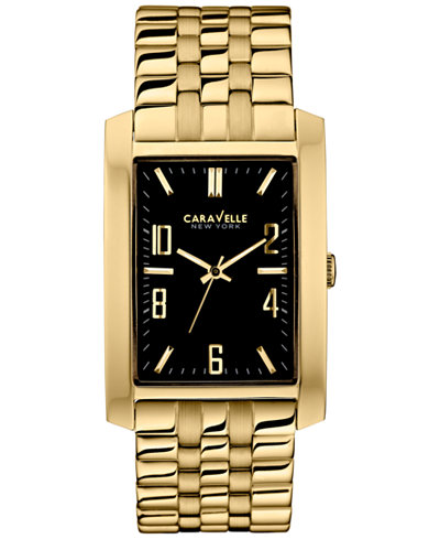 Caravelle New York by Bulova Men's Gold-Tone Stainless Steel Bracelet Watch 44x30mm 44A103