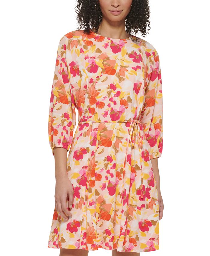 Jessica Howard Women's Floral-Print Dolman-Sleeve Dress - Macy's