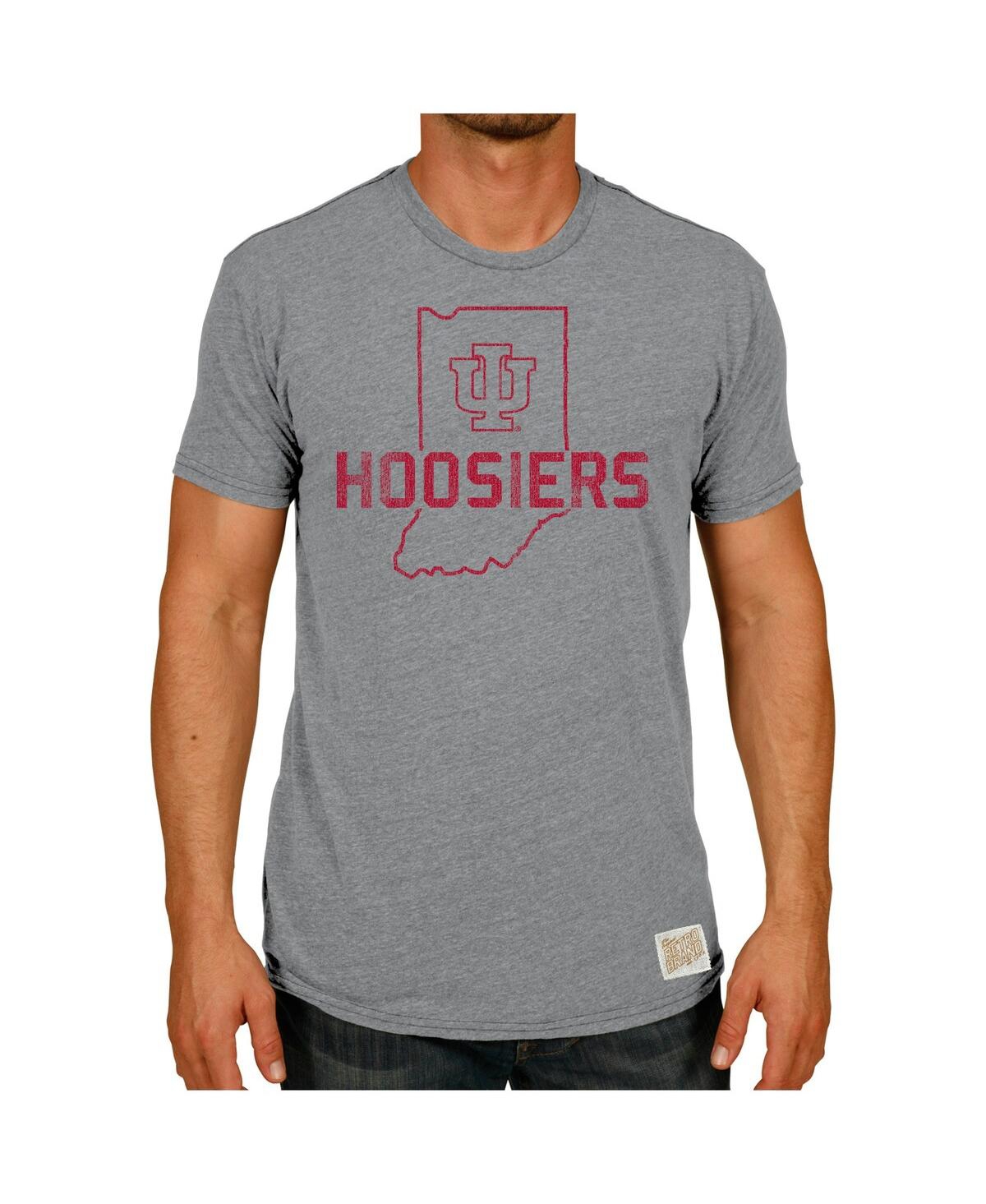 Men's Original Retro Brand Heather Gray Indiana Hoosiers Vintage-Inspired Tri-Blend T-shirt - Heather Gray