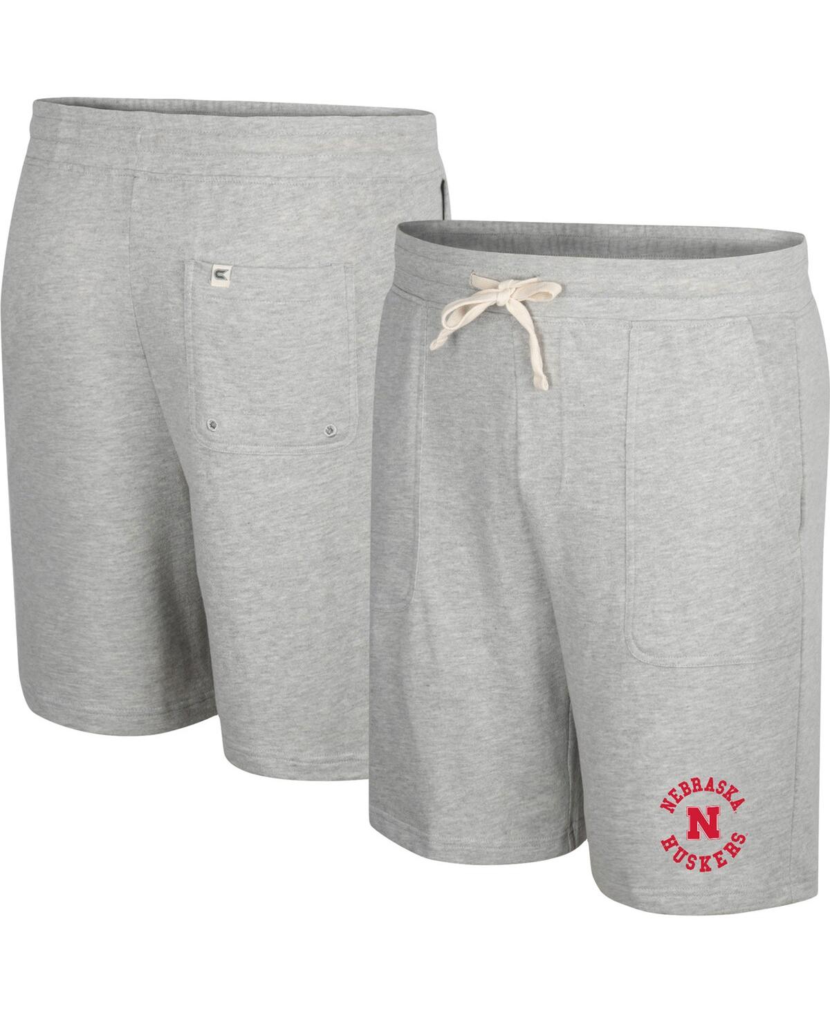 Colosseum Men's  Heather Gray Nebraska Huskers Love To Hear This Terry Shorts