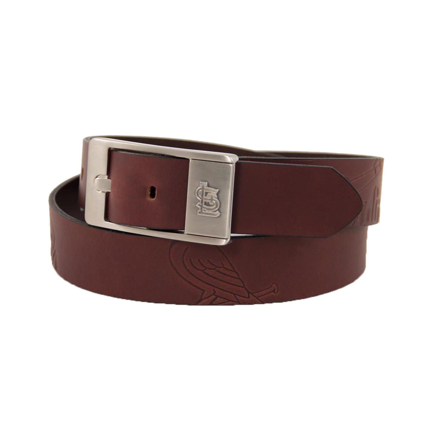 Мужской ремень Eagles Wings Brown St. Louis Cardinals Brandish Leather Belt — фото 1