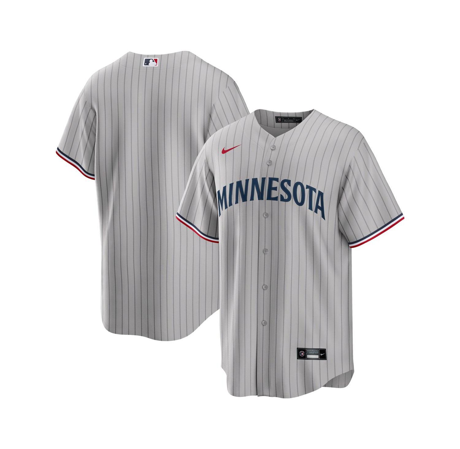 Men's Gray Minnesota Twins Road Replica Team Jersey