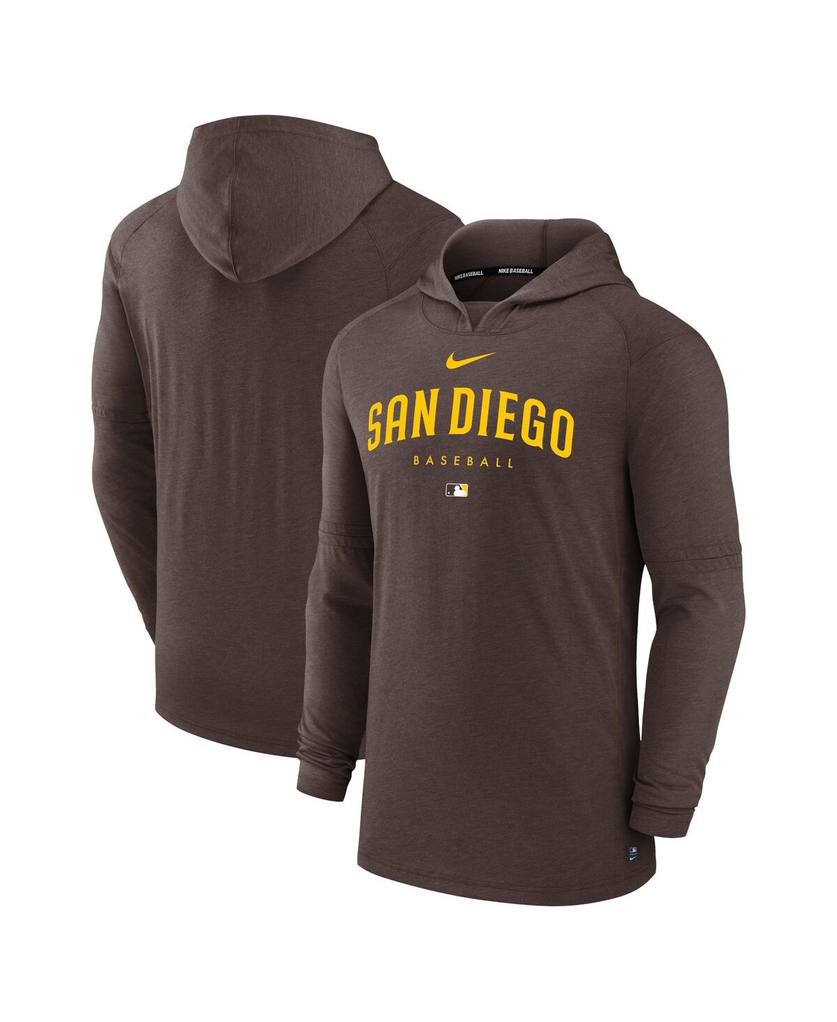 Men's NikeSan Diego Padres Authentic Collection Early Work Tri-Blend Performance Pullover Hoodie - Brown