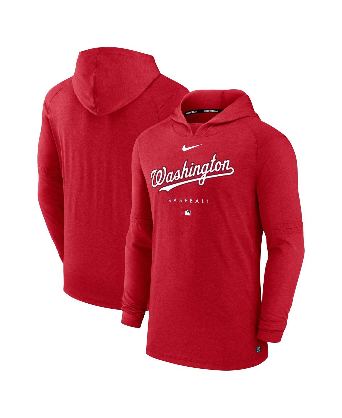 Men's NikeWashington Nationals Authentic Collection Early Work Tri-Blend Performance Pullover Hoodie - Heather Red