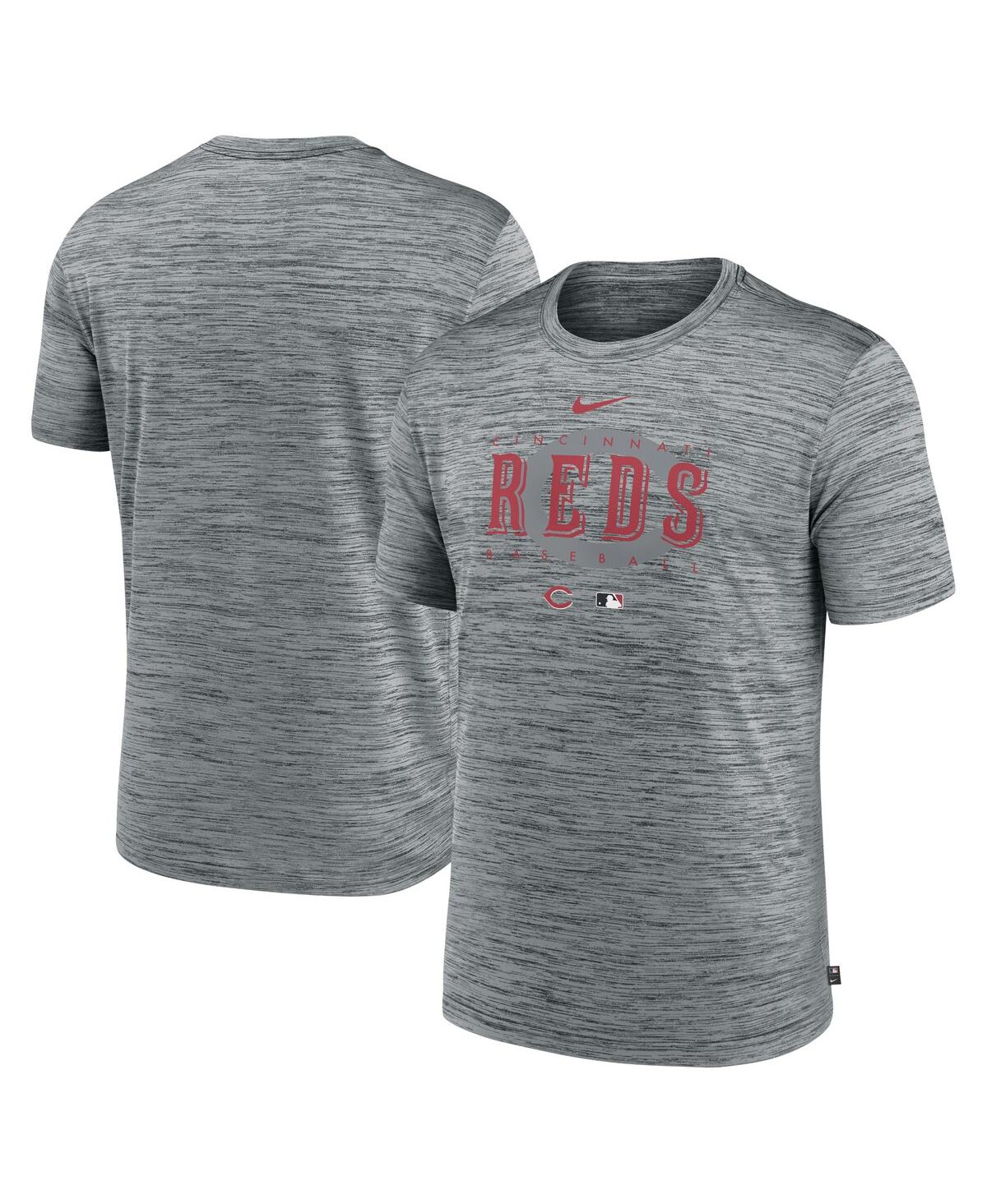 Men's NikeCincinnati Reds Authentic Collection Velocity Performance Practice T-shirt - Heather Gray