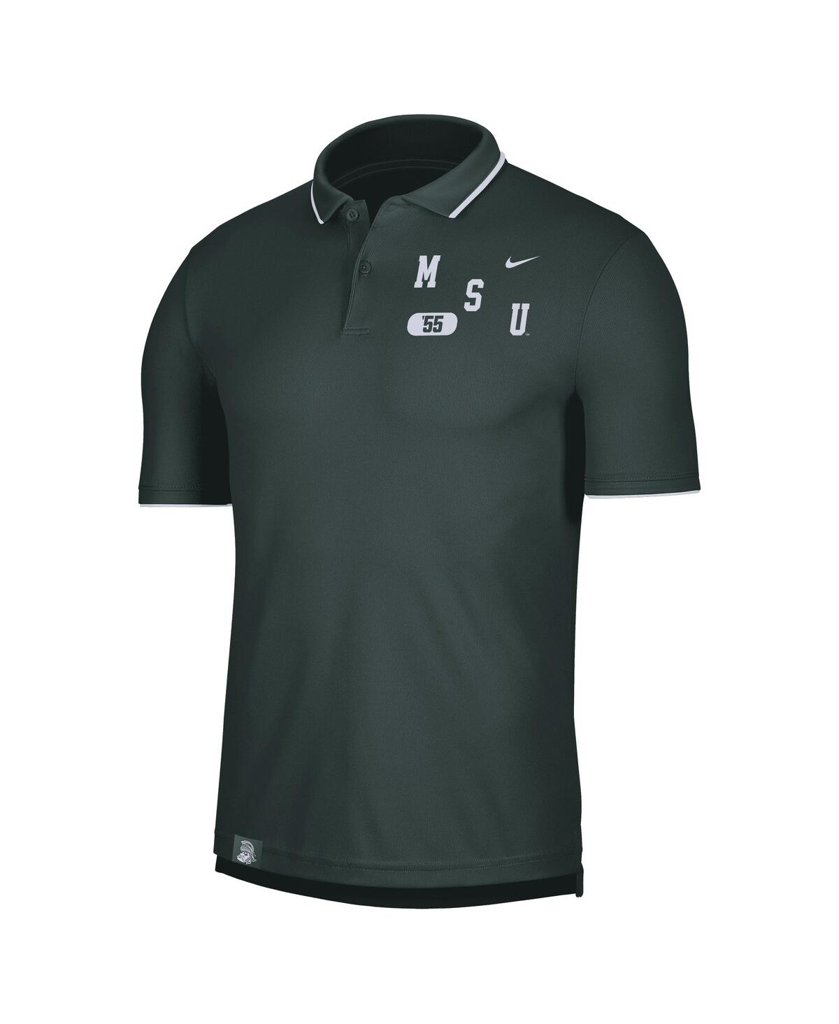 Shop Nike Men's  Green Michigan State Spartans Wordmark Performance Polo Shirt