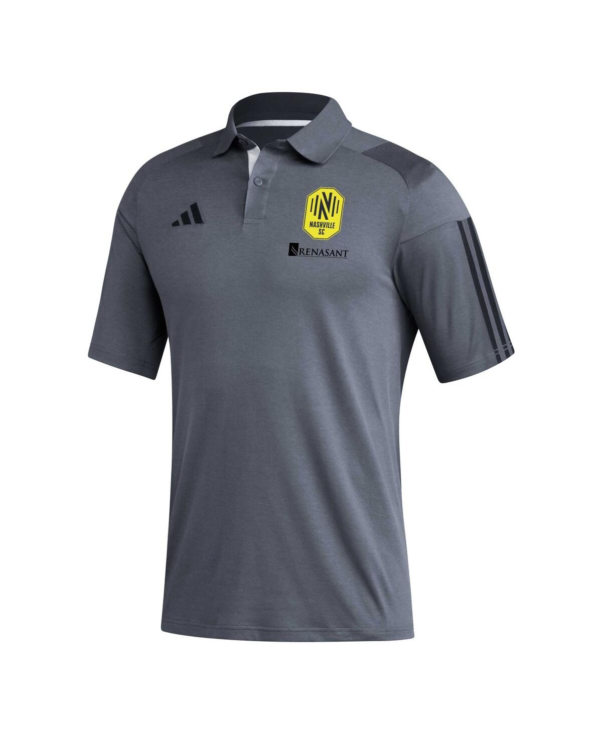 Shop Adidas Originals Men's Adidas Gray Nashville Sc 2023 On-field Training Polo Shirt