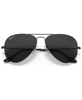 RB3025 Aviator Polarized Sunglasses Black