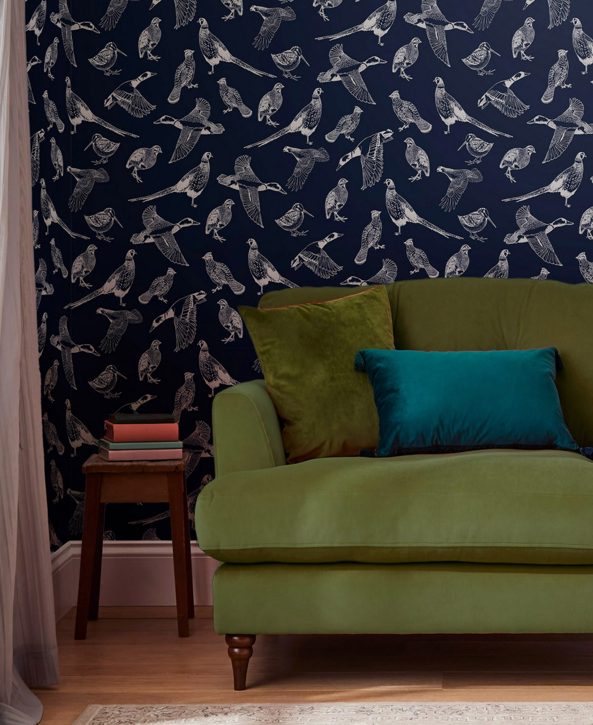 Joules Hunting Birds Wallpaper In French Navy